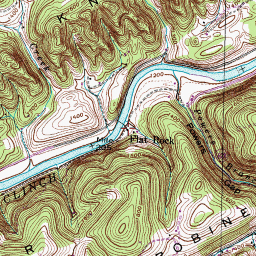 Topographic Map of Flat Rock, VA