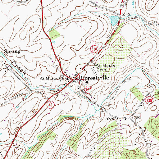 Topographic Map of Forestville, VA