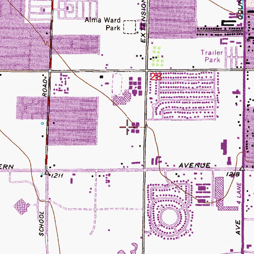 Topographic Map of Redbird Elementary School, AZ