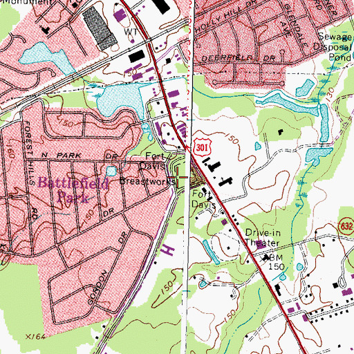 Topographic Map of Fort Davis (historical), VA