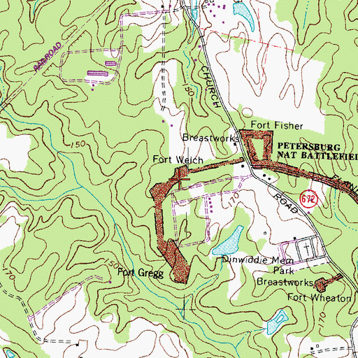 Topographic Map of Fort Welch (historical), VA