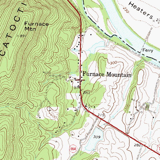 Topographic Map of Furnace Mountain, VA