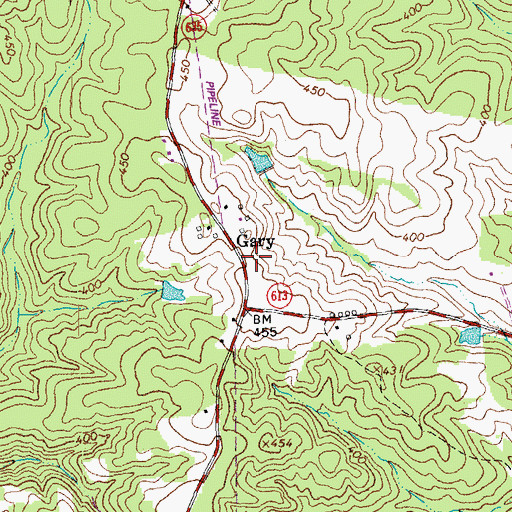 Topographic Map of Gary, VA