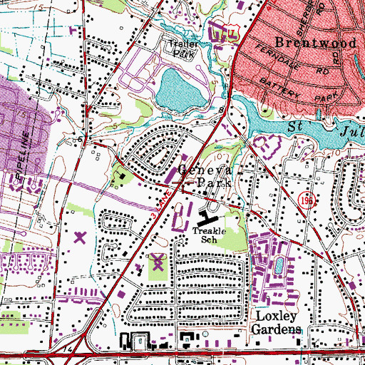 Topographic Map of Geneva Park, VA