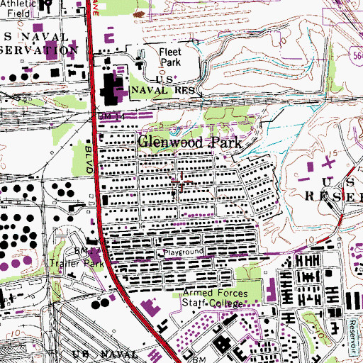 Topographic Map of Glenwood Park, VA