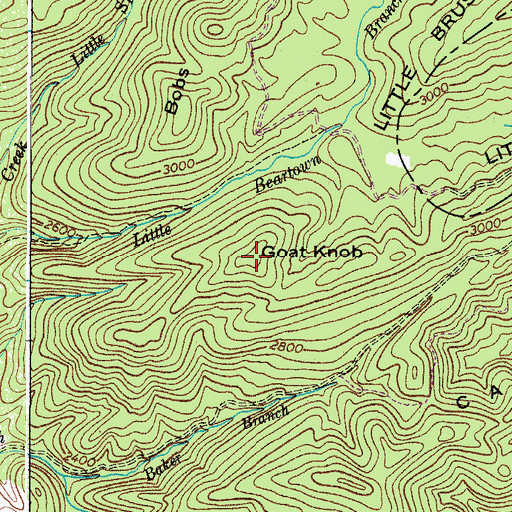 Topographic Map of Goat Knob, VA