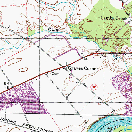 Topographic Map of Graves Corner, VA