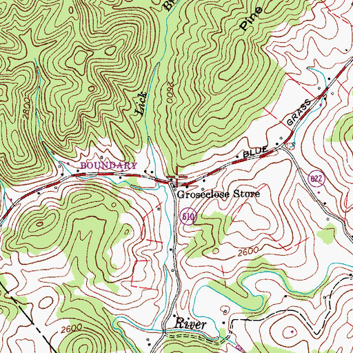 Topographic Map of Groseclose Store, VA