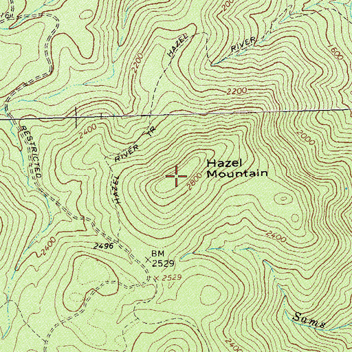 Topographic Map of Hazel Mountain, VA