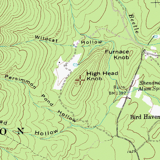 Topographic Map of High Head Knob, VA