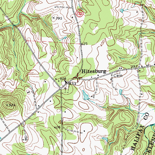 Topographic Map of Hitesburg, VA