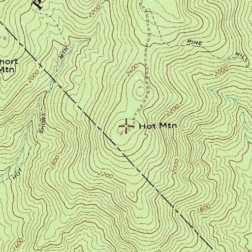 Topographic Map of Hot Mountain, VA