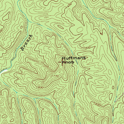 Topographic Map of Huffmans Knob, VA