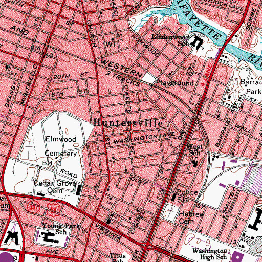 Topographic Map of Huntersville, VA