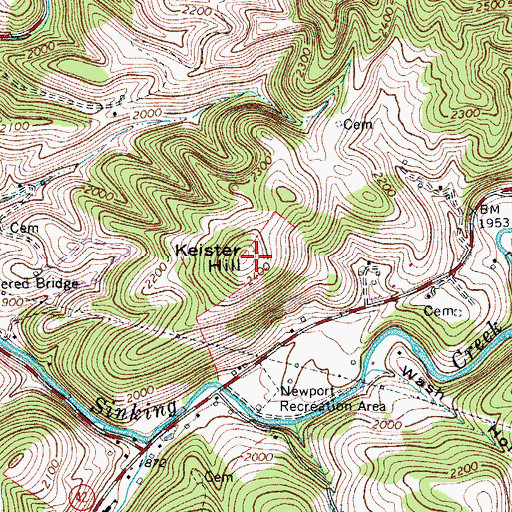 Topographic Map of Keister Hill, VA