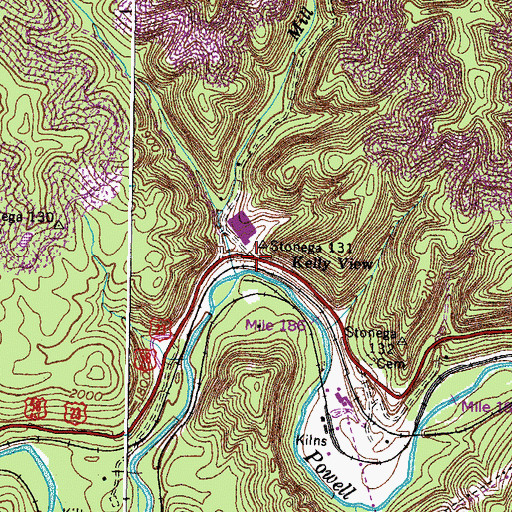 Topographic Map of Kelly View, VA
