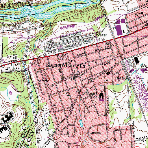 Topographic Map of Kennelworth, VA