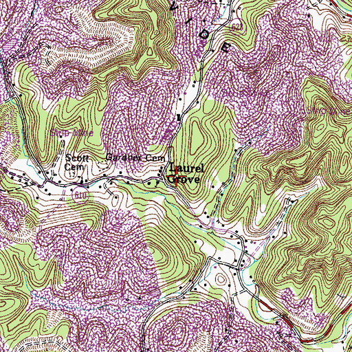 Topographic Map of Laurel Grove, VA