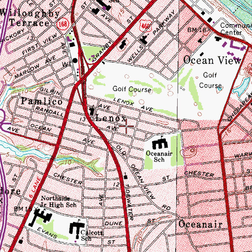 Topographic Map of Lenox, VA