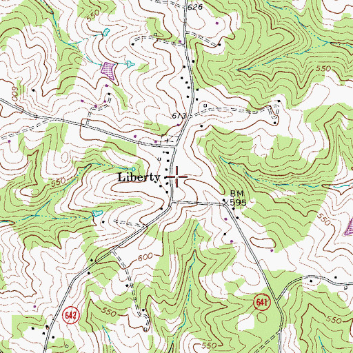 Topographic Map of Liberty, VA