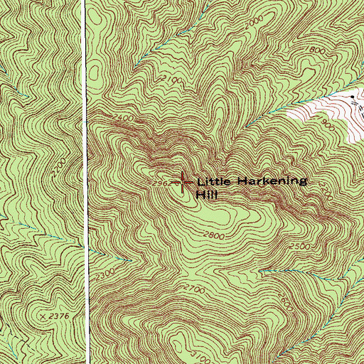 Topographic Map of Little Harkening Hill, VA