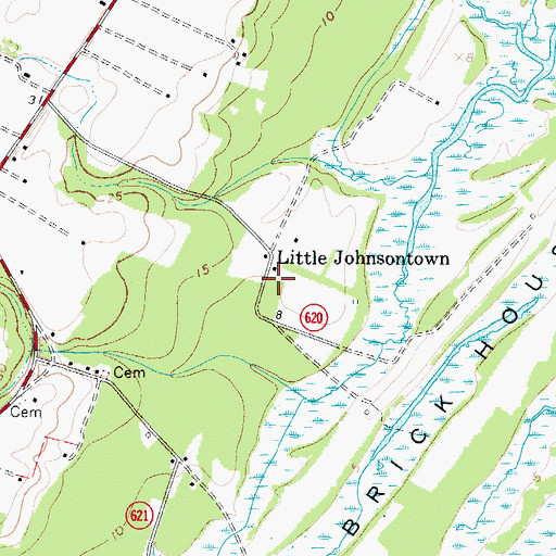 Topographic Map of Little Johnsontown, VA