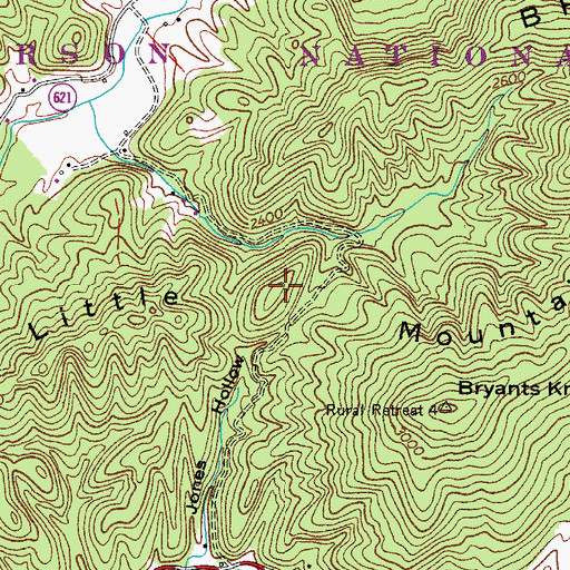 Topographic Map of Little Mountain, VA