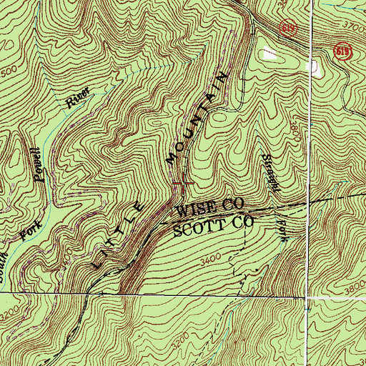 Topographic Map of Little Mountain, VA