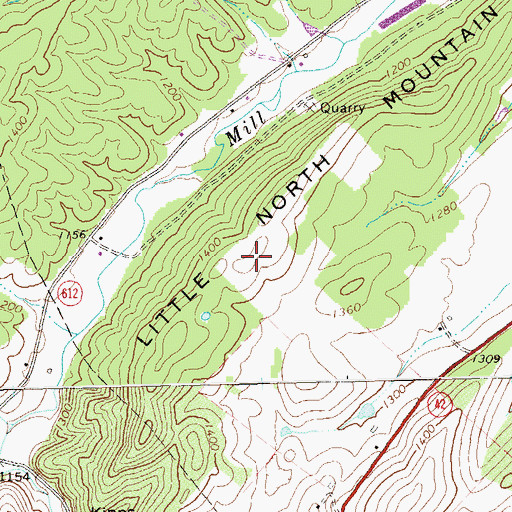 Topographic Map of Little North Mountain, VA