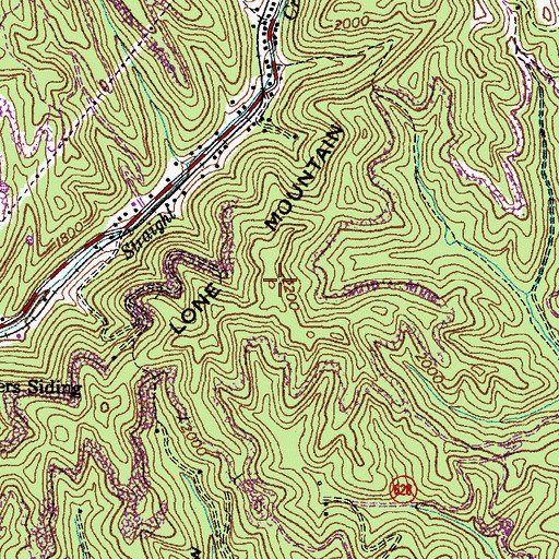 Topographic Map of Lone Mountain, VA