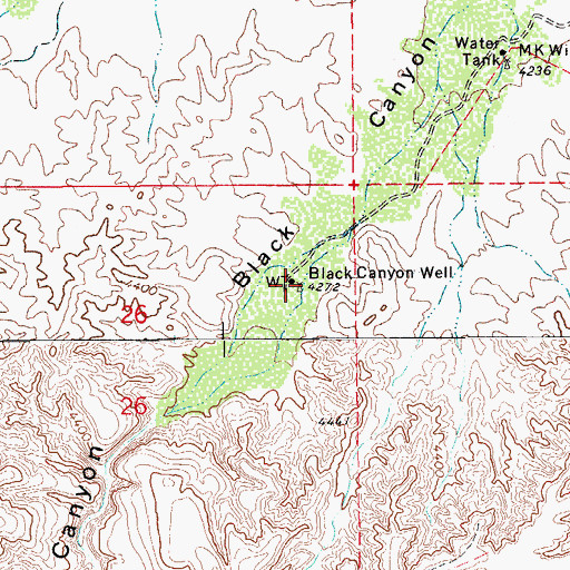 Topographic Map of Black Canyon Well, AZ