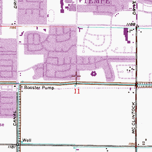 Topographic Map of Redden Park, AZ