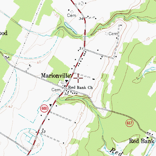 Topographic Map of Marionville, VA