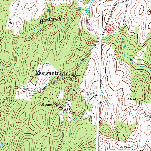 Topographic Map of Morgantown, VA