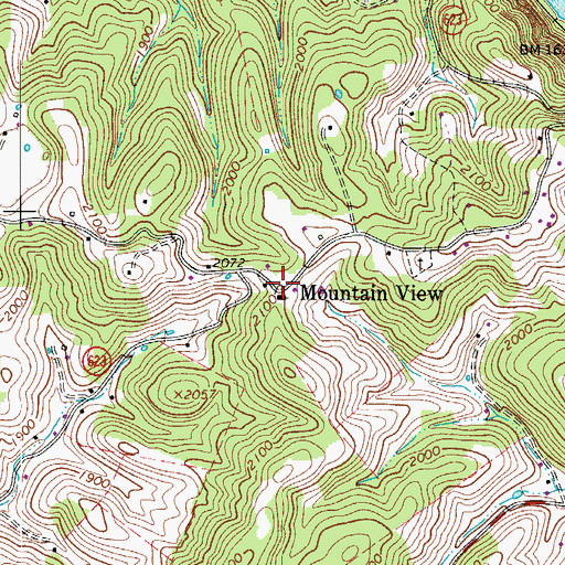 Topographic Map of Mountain View, VA