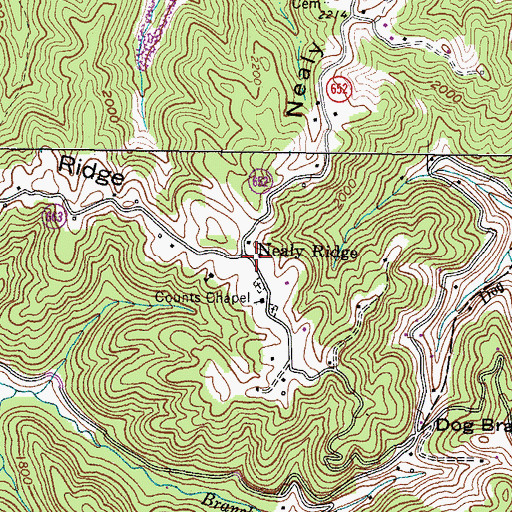 Topographic Map of Nealy Ridge, VA