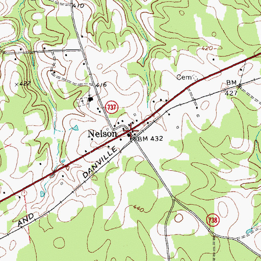 Topographic Map of Nelson, VA