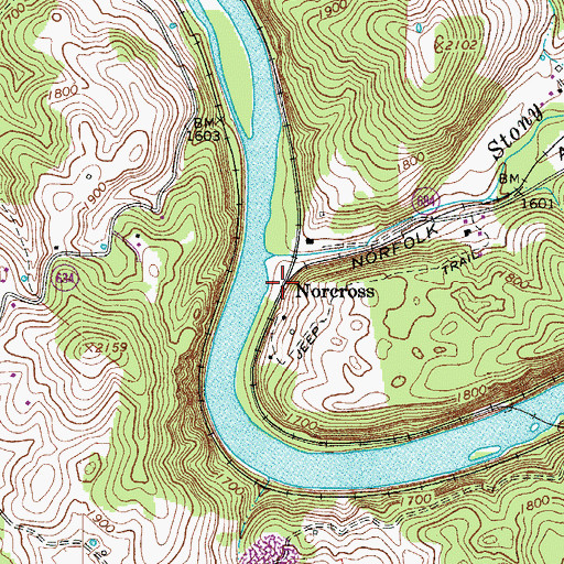 Topographic Map of Norcross, VA