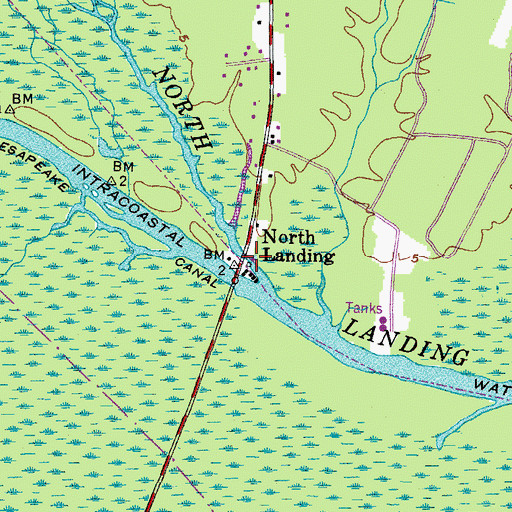 Topographic Map of North Landing, VA