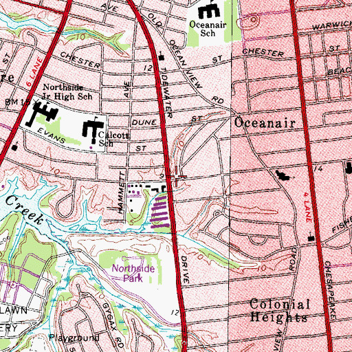Topographic Map of Northside, VA