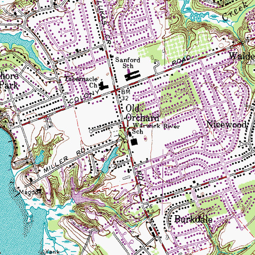 Topographic Map of Old Orchard, VA