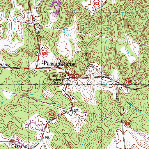 Topographic Map of Passapatanzy, VA