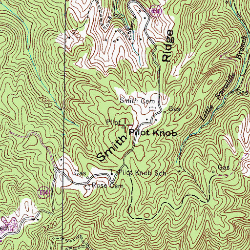 Topographic Map of Pilot Knob, VA