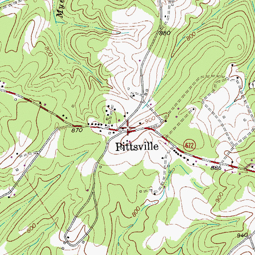 Topographic Map of Pittsville, VA