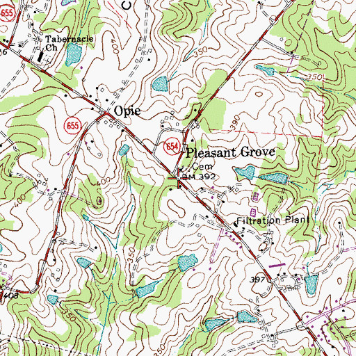 Topographic Map of Pleasant Grove, VA