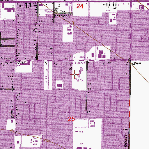 Topographic Map of Reed Park, AZ