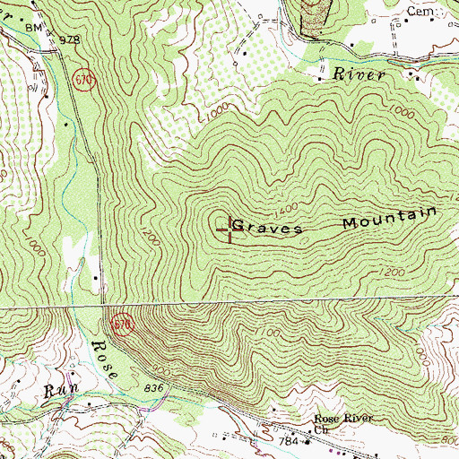Topographic Map of Graves Mountain, VA