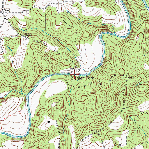 Topographic Map of Ziegler Ford, VA