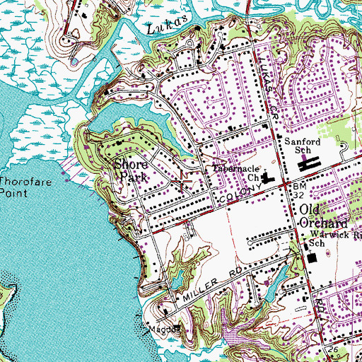 Topographic Map of Shore Park, VA