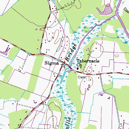 Topographic Map of Sigma, VA
